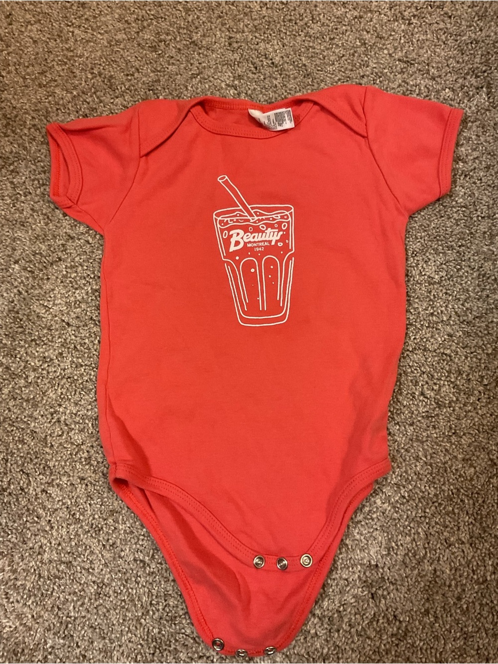 American Apparel Coral Baby Bodysuit Beauty’s Montreal